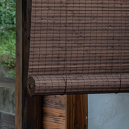 Roller blind Brown Bamboo, Bamboo Roman Window Blinds Sun Shades,50-140cm Wide,Home Sunshade Light Filtering 90% Vertical Lift Decoration,Louver Curtain for Outdoor Indoor,Custom (80x100cm/32X39in)