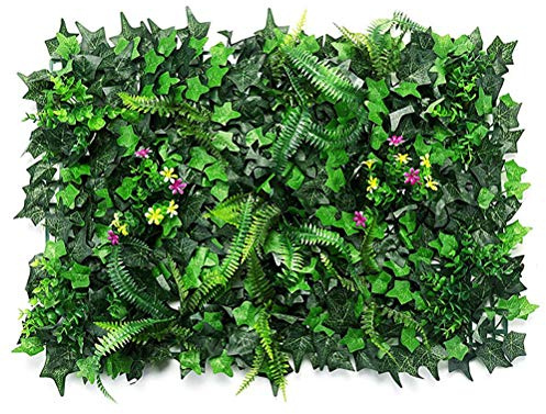 Ayaaa Artificial Hanging Green Privacy Screen Artificial Plants Wall Mat Artificial Green Plant Simulation Green Grass 40X60cm