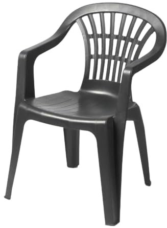 Urban Living SUNNYDAYS LE Plastik - GARTENSTUHL „LYRA“ ANTHRAZITGRAU 56X58XH80CM