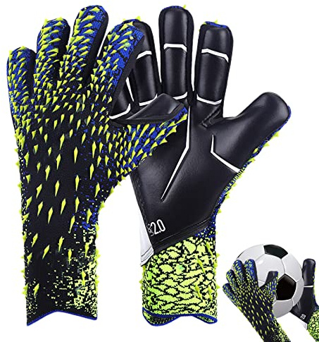 Firulab Guanti da Portiere Bambino e Adulti, Guanti per Portiere Professionali con Forte Presa e Protezione delle Dita, Ottima vestibilità E Funzionalità, Taglia 6 7 8 9 10
