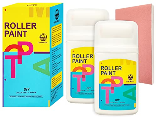 flintronic Stehaufe Wandreparatur-Rollbürste mit Wandreparaturpaste, Wandfarben, Bohrloch und Rissfüller Spachtelmasse,Wandreparatur Creme, Spachtelmasse Reparieren Sie Graffiti,Kratzer,Flecken,Risse