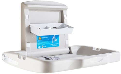 Mesa Para Cambiar Pañales Horizontal, Unidad De Mesa Para Cambiar Pañales Plegable Montada En La Pared, Con Cinturones De Seguridad Ajustables, Ahorro De Espacio, Para Baños Domésticos Comerciales