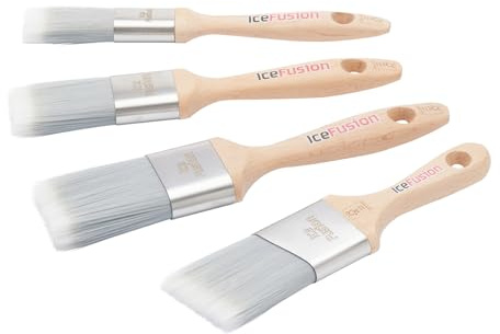 ProDec Advance Juego de brochas sintéticas Profesionales Ice Fusion de 4 Piezas para Pintar con Pinturas de emulsión, Brillantes y satinadas en Paredes, techos, Madera y Metal