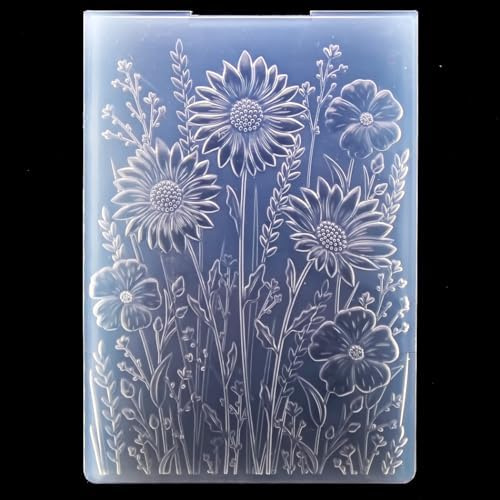 KWELLAM 3D Tusensköna Blommor Blad Bakgrund Plast Prägling Mappar för Korttillverkning Scrapbooking och annat pappershantverk 4030105