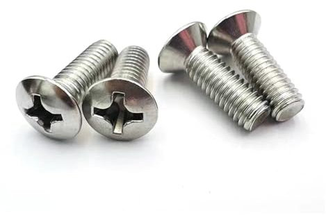 Nodrest 10/50 Uds M2 M2.5 M3 M4 M5 M6 GB820 DIN966 A2-70 304 Acero Inoxidable Cruz elevada Cabeza avellanada Medio Tornillo Ovalado(18mm,10pcs M4)