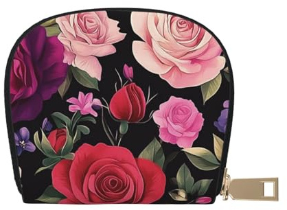 SHFJASBNUMG Flowers Leather Bag Floral Wallet Wildflower Card Pack New Parents - Pediatrician and Pharmacy Cards 9X11CM