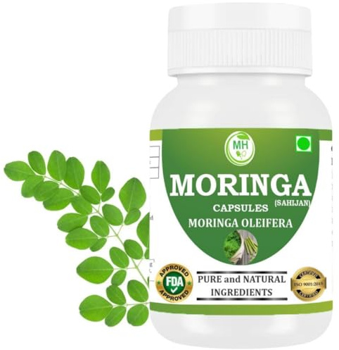 Morsan Healthcare Organic Moringa Capsules | 60 Vegan Capsules | Pure Moringa Leaf Powder | Natural Plant-Based Superfood Supplement | Non-GMO, Gluten-Free, Lactose-Free, No Additives