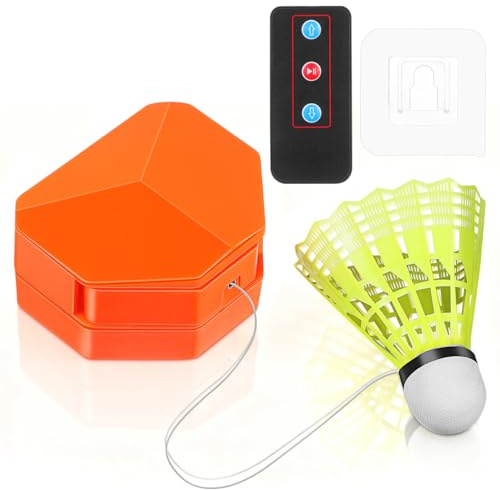 NOLITOY Set di allenamento portatile per badminton, con telecomando e volano in nylon, per giocatore singolo, con velocità e angolazione, colore casuale