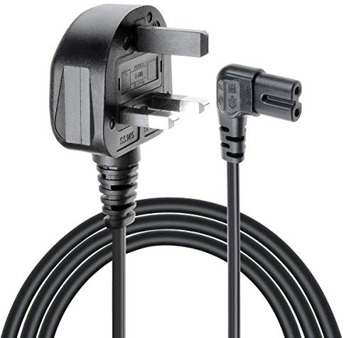 Power Cable for Samsung TV, VSEER 90 Degree Right Angle Figure 8 IEC60320 C7 Power Lead Wire Electrical Cord Compatible with Samsung, LG,Panasonic,Roku,Sharp,Hisense TV (2M)