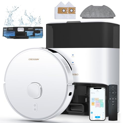 AIRROBO GT21 Saugroboter mit Wischfunktion, 3.5L Staubsauger Roboter mit Absaugstation, 180Min Laufzeit, LiDAR Navigation, Starke Saugkraft, APP Steuerung, Ideal für Teppich und Tierhaare