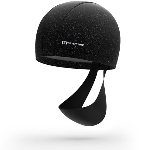 WATER TIME Starlight Waterproof Silicone Swim Cap with Headband | Stretchy Silicone Coating, Breathable Lining, Stylish Glitter Finish, Built in Headband Keeps Bangs, Keep Hair Dry