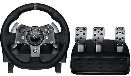 Logitech G29 Driving Force Volante de Carreras y Pedales, Force Feedback, Aluminio Anodizado, Palancas de cambio, Volante de Cuero, Pedales Ajustables, Enchufe EU, PS4/PS3/PC/Mac, Negro