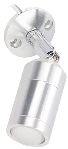 Zerodis Foco LED Mini Escaparate Luz de Pared Regulable y Ajustable para Gabinetes de Joyería Estantes Plata AC 220V (Luz Blanca Positiva 6000K)