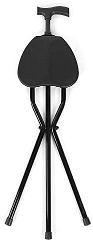 Tragbarer klappbarer Sitzstock, 3 Beine, Faltbarer Gehstock mit Krückengriff, Unisex, für Reisen, Arbeit, ältere Menschen, Mobilität während der Genesung nach Verletzungen Interesting