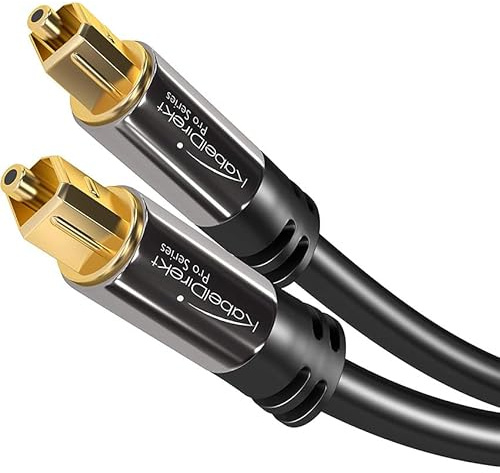 Monkey Ladder Cable Óptico TOSLINK Audio (Stereo Dolby Digital Normal, DTS, Conector TOSLINK Macho a Conector TOSLINK Macho, Negro), Pro Series (3 metros)