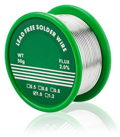 Étain de Soudure,50g/1mm Étain à Souder,Fil de Soudure,Etain a souder,Solder Wire,Étain à Souder Avec Flux,Soudure Étain avec Noyau de Colophane,Fils à Souder pour la Réparation