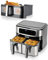 Geepas 9L XL Dual Zone Air Fryer & 10L Air Fryer Drawer Combo - 10-In-1 Functions, Touch Screen, Dual Temperature Control, Match Cook, Smart Finish - Large Capacity, Batch Cooking - Dishwasher-Safe