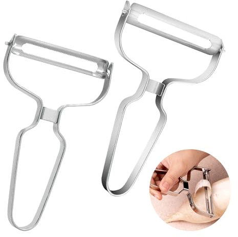 TNSLAND 2 Stück Peeler with Stainless Steel Handle Economia Pelapatate Pelapatate da cucina Pelapatate extra largo lama liscia in acciaio inox Pelapatate cetriolo lama a pendolo (grande)
