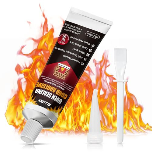 ALLONY 100ml Pegamento Alta Temperatura, Silicona Alta Temperatura, Silicona Refractaria, Soporta Hasta 1000°C, Ideal para Chimeneas, Estufas, Calderas de Calefacción