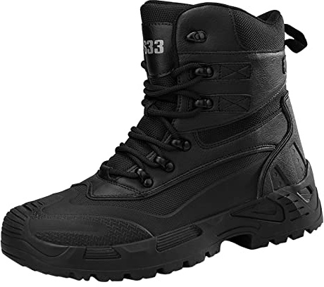 Fulidngzg Botas Hombre Impermeables:Botas de Caza Calientes Montaña Invierno Trabajo Antideslizante Adulto Senderismo con Cordones Hunter