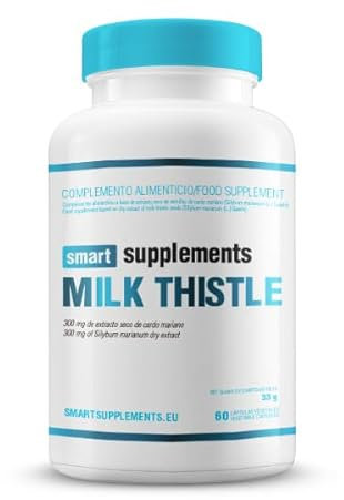 SMART SUPPLEMENTS - Extrato de Natural de Cardo Mariano - Milk Thistle - 60 Cápsulas Vegetales - Silimarina para Hígado - Apoyo a la Función Hepática y Digestiva - Detox Natural - Bienestar General