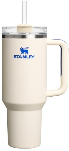 STANLEY Quencher H2.0 Tumbler with Handle and Straw 40 oz | Flowstate 3-Position Lid | Cup Holder Compatible for Travel | Insulated Stainless Steel Cup | BPA-Free | Cream Royal