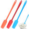 keyxer 3 Stück Teigschaber Silikon, Silikon Spatel Hitzebeständig Spatel Lange Griff Spatel zum Kochen, Silikon küchenhelfer Silikonspachtel für Kochen Backen(Orange+Rot+Blau)(28 cm)