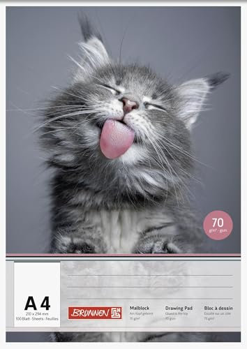 Papiertiger Malblock Tiermotiv DIN A4 100 Blatt weißes Papier 70 g/m² (Tiermotiv Zufall, 1 Block)