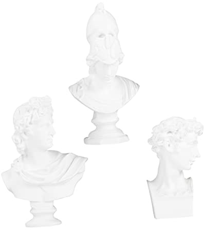 GOOHOCHY Mini Estatuas de Resina de Mitología Griega, Figuras Decorativas Pequeñas de Diosa la Sabiduría, Apolo y Soldado, Diseño Nórdico, Decoración para Escritorio y Hogar, Set de 3
