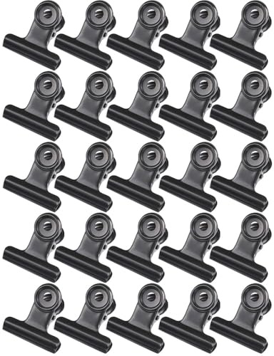 Armastuse 50 Piezas Pinzas De Metal, 22 Mm Oficina Metalica Pinzas Metal Papel De Bisagra Clip, Para Bolsas De Alimentos, Fotos, Fuente De Oficina En El Hogar (Negro)