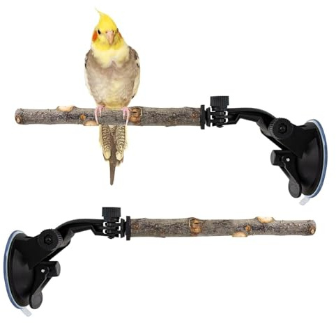Posadero para Pájaros,2 Piezas Perchero De Madera con - Percha De Madera para Periquitos | para Balcón Árbol Pared Espejo Patio Exterior