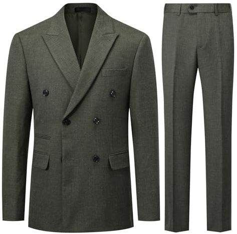 YFFUSHI Costume Homme 2 Pièces à Double Boutonnage Regular Fit Élégant