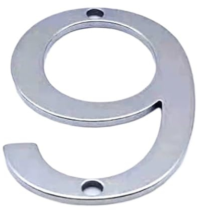 1 Pcs 50mm Stainless Steel House Numbers Metal Digital Label Doorplate Door Plaque Number Signs For Mailbox Street(Number 9)