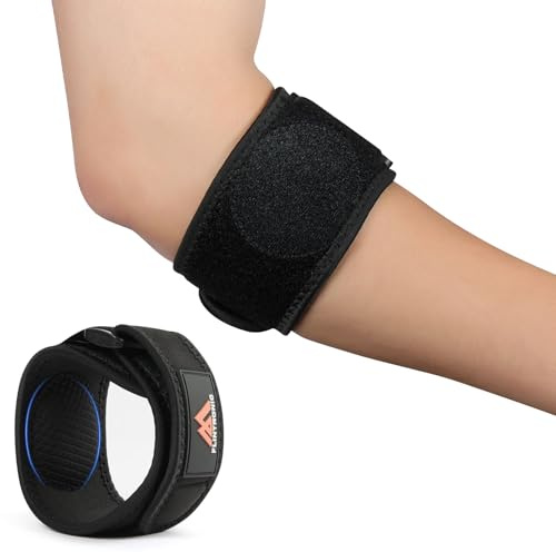 flintronic 1 st tennisarmbågsband, epikondylit armbågsskydd med EVA-dyna, justerbara och halkfria golfarmbågsarmbågsarmbågsskydd, tendinit armbågssmärtlindring för tennisspelare och golfare