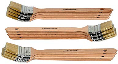 Pinceaux Plats pour radiateur, Lot de 12 queues de radiateur, Largeur 50 mm, mélange de Poils naturels et synthétiques, Long Manche en Bois, Virole coudée, qualité supérieure pour Les Pros