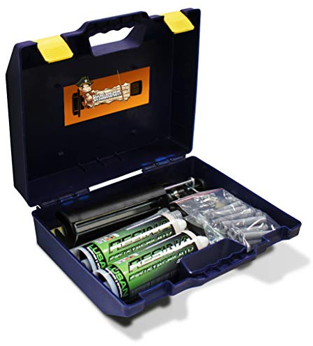 BricoLoco Kit Ancoraggio Chimico Professionale | Tassello Chimico e Accessori | Astuccio Professionale da -> 2 Tassello Chimico Epossidico 410 ml + 5 ugelli + 1 Pistola + 10 Setacci + 10 Spaghi