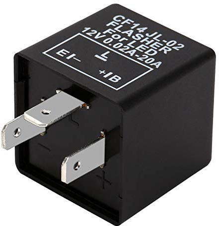 Yizhet 3 Pin Relè Lampeggiante Elettronico Indicatore Luminoso Universale a 12V per Moto LED Lampadine Indicatori di Direzione Hyper Flash (3-Pin)