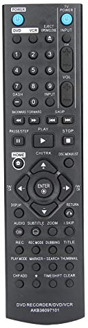 ASHATA Remplacer la télécommande adaptée pour LG, DVD/magnétoscope/enregistreur DVDR Remplacement de la télécommande pour RC286H RC297H RC397H