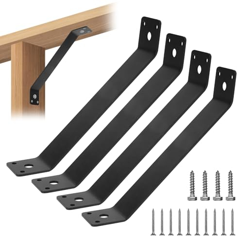 Rasugarlary Winkelhalterungen, 4 Stück, 28,4 cm, Innenmontage, 45-Grad-Winkel, Eckstreben, Innengelenk für Holzpfosten und Balken, Schreibtischkante, Pergola, Pavillon, DIY-Kit