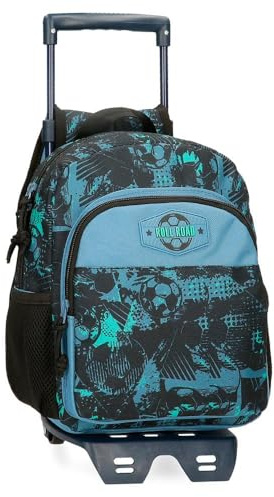 Roll Road Soccer Mochila Preescolar, Negro, 23x28x10 cms