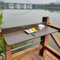 Klapptisch Balkon-Klapptisch mit Geländer, Hängedeck, 5-fach höhenverstellbar, Balkon-Stehtisch für den Außenbereich, für Terrassen-, Garten- und Wohnungsmöbel, einfache Montage (Farbe: Holz, Größe: