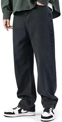 Kdtoll Baggy Jeans Uomo Y2K - Pantaloni Larghi in Denim Stile Hip Hop, Moda Jeans Harajuku, Loose Fit Vintage per Streetwear e Casual