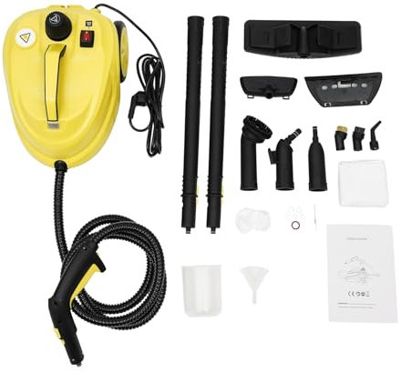 Limpiador de vapor,Steam Cleaner 2000w con 13 accesorios presión 5 bar potencia con tanque de agua 1,8 l, para alfombras, ventanas, vidrio y cortina