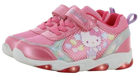 Leomil Hello Kitty Baskets Lumineuses pour Filles Chaussures Enfants 29, Idéal pour l'école et Les Loisirs, Rose