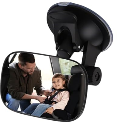 Espejo para niños en el coche, vidrio curvado para automóvil, espejo de visión trasera de gran angular transparente para asientos infantiles, para SUV, camiones y asientos traseros para observación en