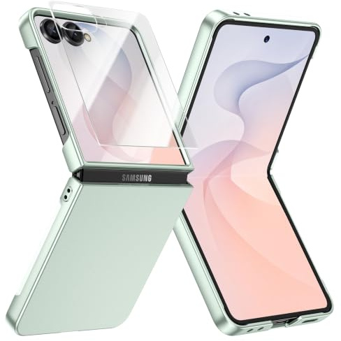 Doeshine för Z Flip 8 fodral smal, skärmskydd, hudvänlig, mintgrön | Helkroppsskydd, tunn smal passform telefonfodral, lätt hård PC hållbart skyddande fodral för Samsung Galaxy Z Flip 8