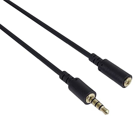 PremiumCord Cavo Jack 3,5 mm 4 Pin, per Trasmissione Audio E Voce, Consente L'Utilizzo di Un Microfono, Cavo Prolunga Audio Cuffia Aux, M/F, Lunghezza 2 m