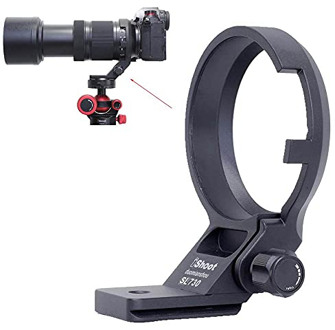 iShoot Lens Collar Tripod Mount Ring Socket Compatible with Lumix S 70-300 f/4.5-5.6 Macro OIS, Metal Lens Support Holder Bracket Bottom is Arca-Swiss Fit Quick Release Plate Dovetail Groove