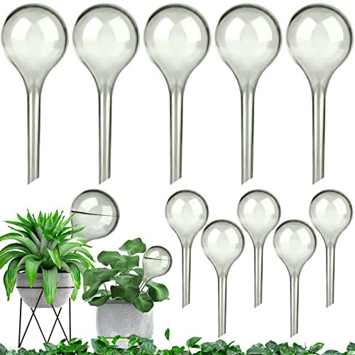 LOCOLO 10-Piece Plant Watering Globes 2 Sizes Self Watering Globes PVC Plastic Plant Watering Bulbs for Outdoor Indoor House Potted Plants Watering Bulb, Easy and Effective (light cyan)