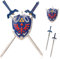Anime Cosplay 2 Schwert und Hylian Schild Wanddekoration Display Set, PVC-Schild, Edelstahl Klinge